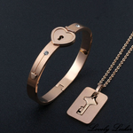 LovelyLocker™ Lock bracelet & Necklace set